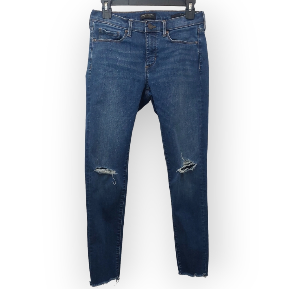 Banana Republic Women's Size 28 Jeans Premium Demin Skinny Distressed